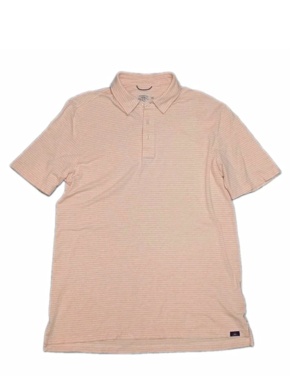 Faherty Movement Men's Stripe Polo Shirt in Light Orange Medium